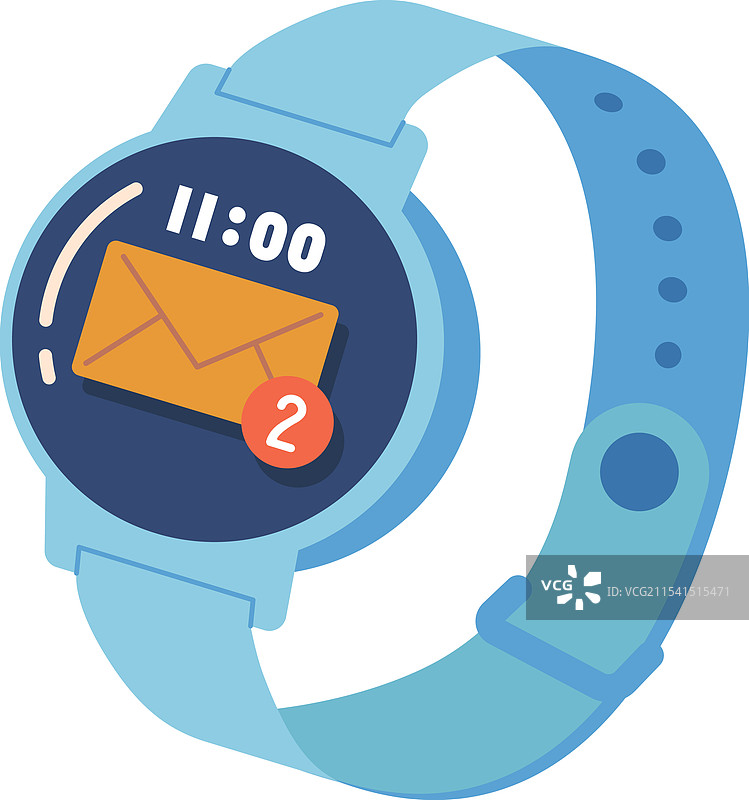 带有电子邮件通知的智能手表图片素材