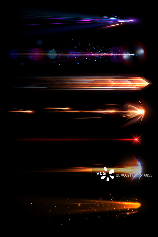 黑色背景上的动态光效图片素材