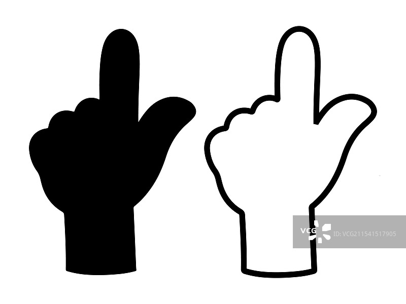简单的黑白手指向上图标集图片素材
