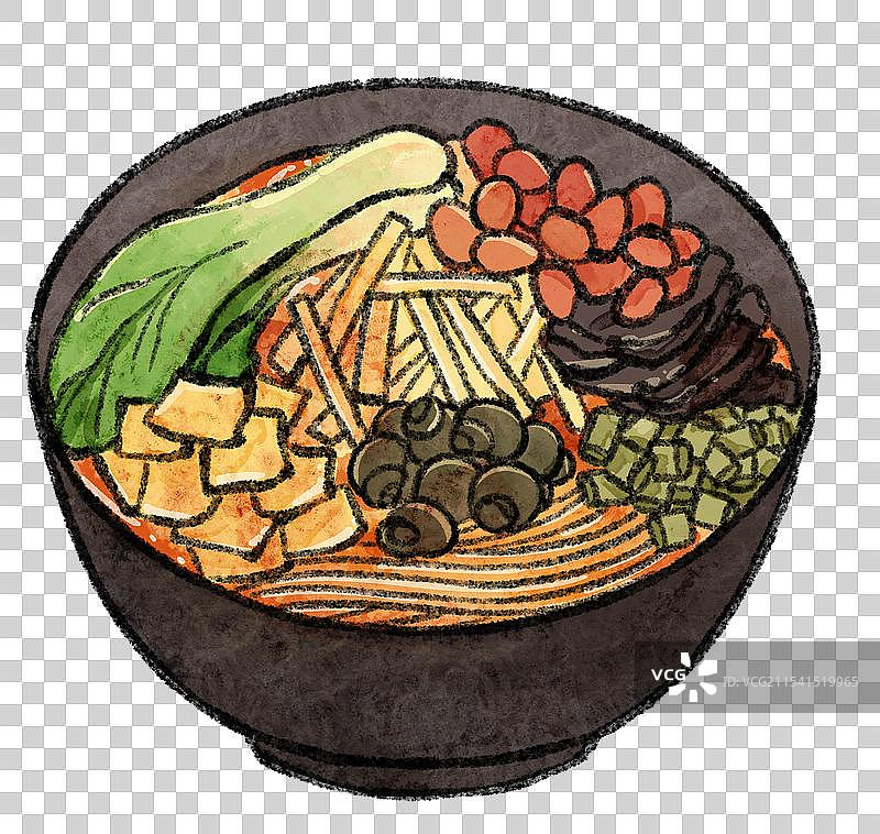 广西柳州美食国风插画-图片素材