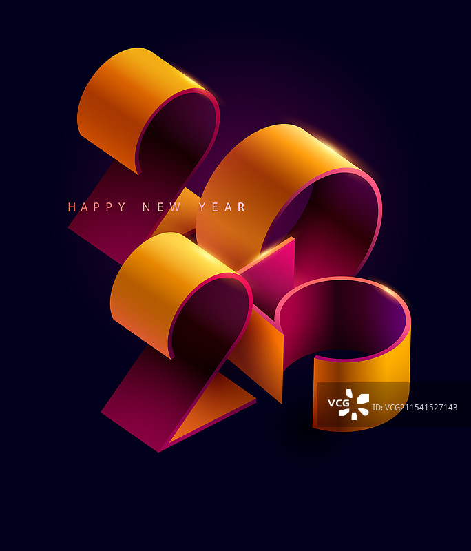 2025年新年彩色3D数字设计庆祝活动图片素材