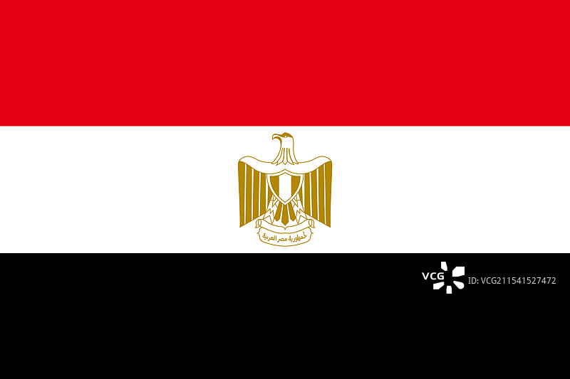 埃及国旗的官方颜色和比例图片素材