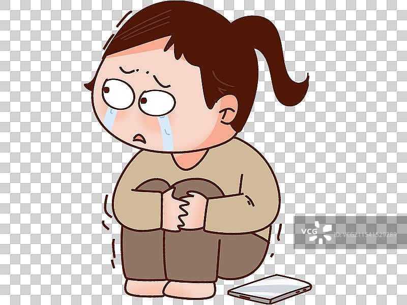 默默哭泣的女孩子图片素材