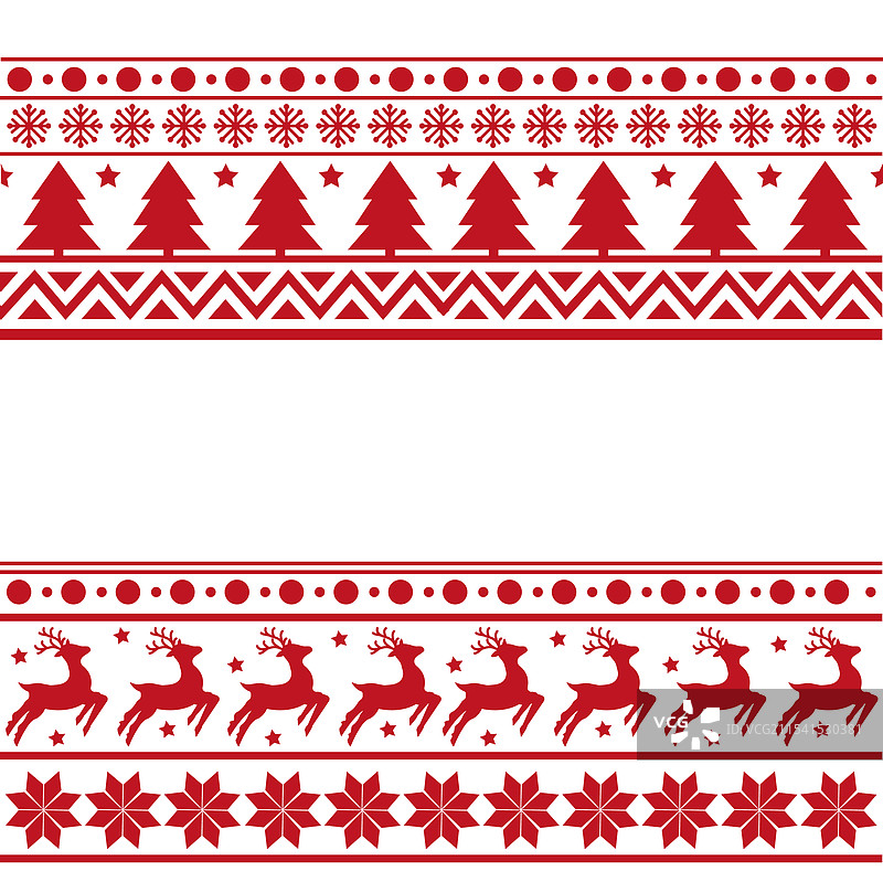 节日圣诞边框，带有驯鹿图案图片素材