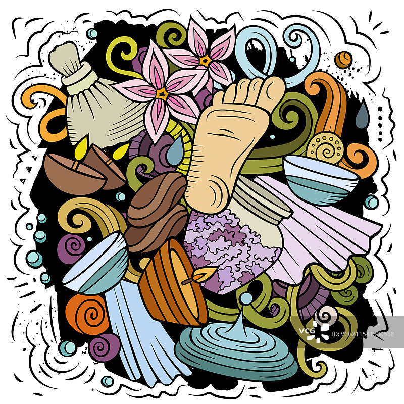 手绘按摩涂鸦水疗沙龙海报图片素材