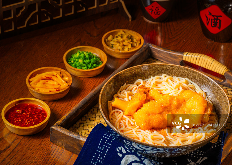 猪脚粉与中式传统风格背景图片素材