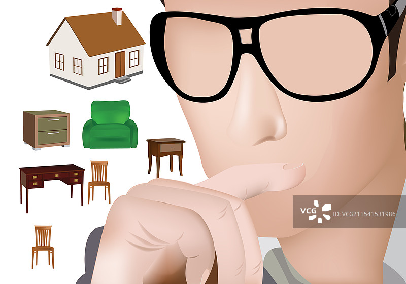 室内设计师为新空间选择家具图片素材