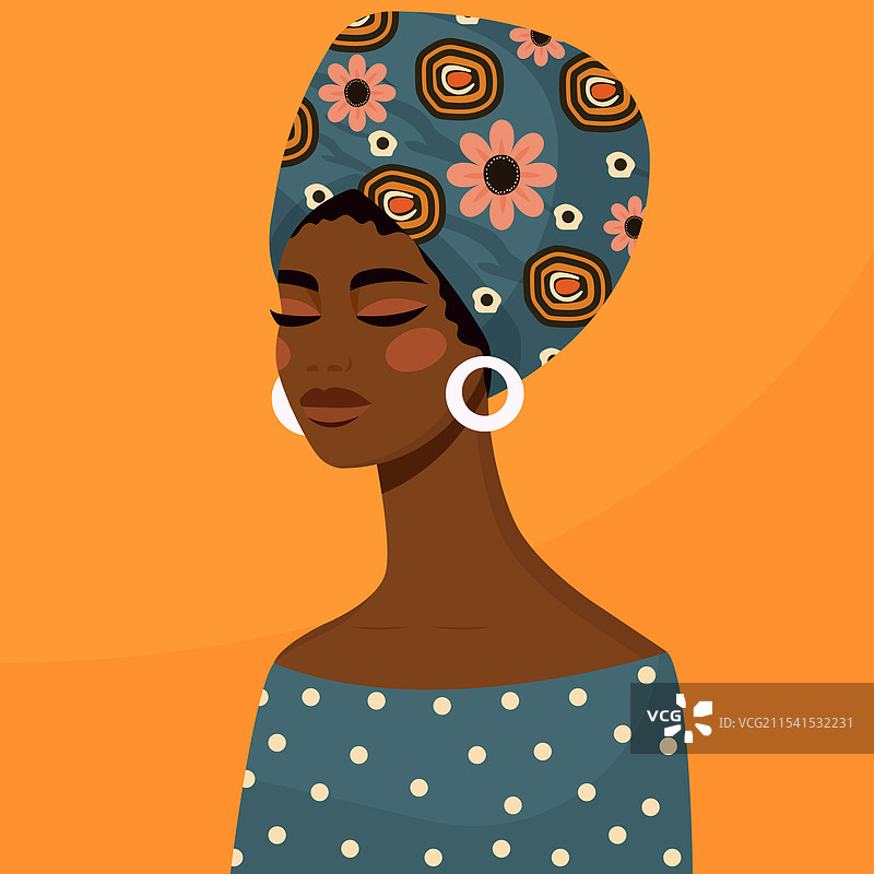 美丽的非洲女性穿着传统服饰图片素材