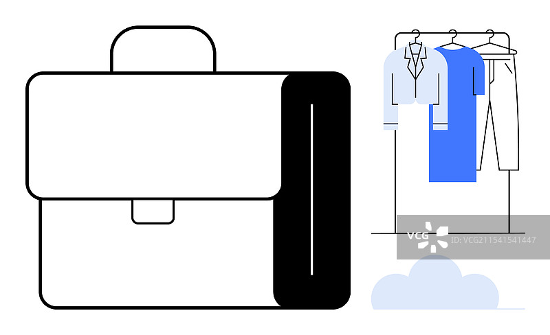 商务专业服装和公文包图片素材