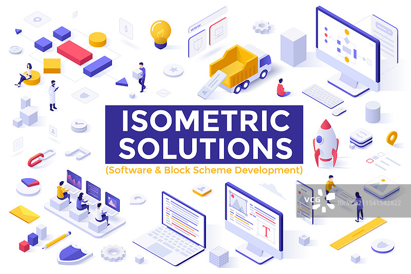 现代等距商业模板图片素材