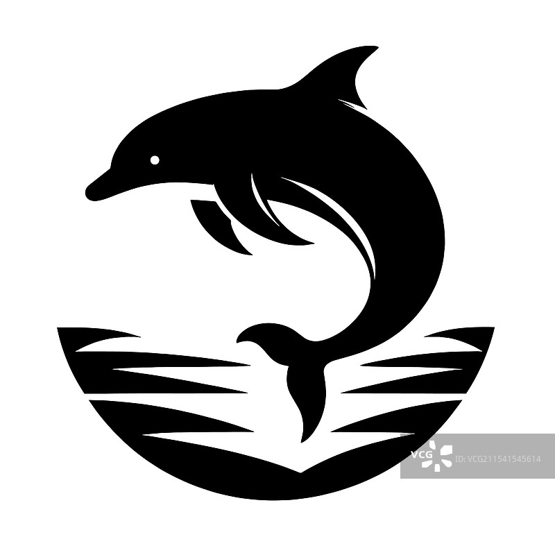 跃动的海豚海洋图标图片素材