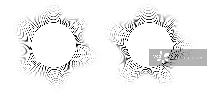 圆形声波框架圆形线条图案图片素材
