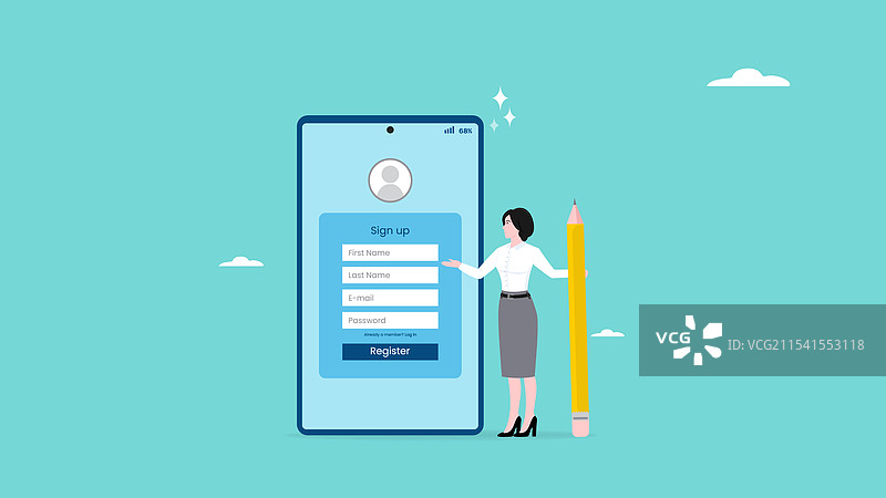 在线注册的概念图片素材