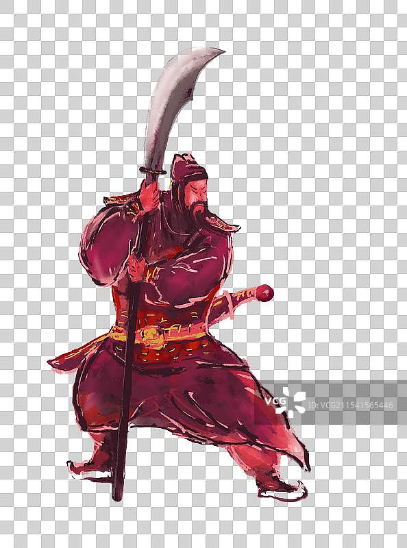 中国三国古代武将人物武圣人关公关羽大刀图片素材