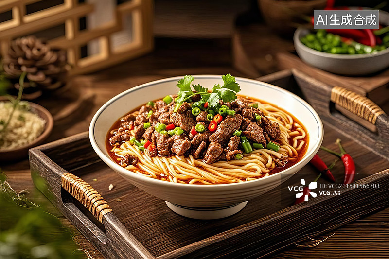 【AI数字艺术】牛肉面图片素材