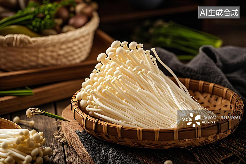 【AI数字艺术】金针菇图片素材