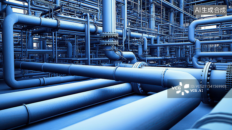 【AI数字艺术】现代城市管道管网的插画图片素材
