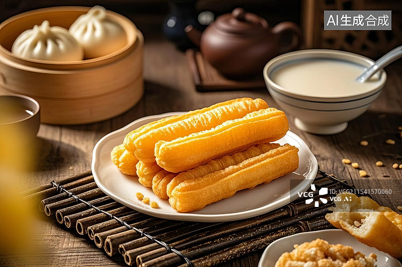 【AI数字艺术】豆浆油条 早餐图片素材