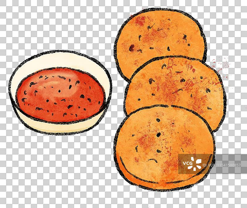 贵州美食国风插画-洋芋粑图片素材