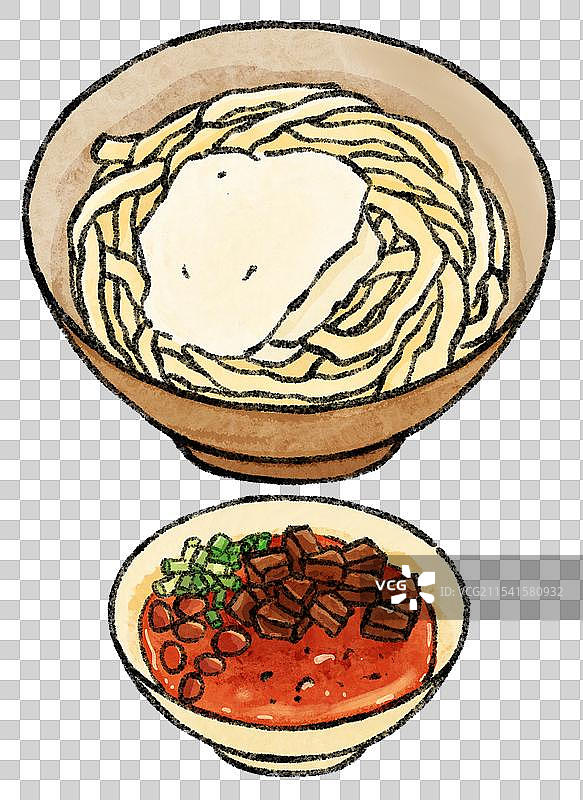 贵州美食国风插画-遵义豆花面图片素材