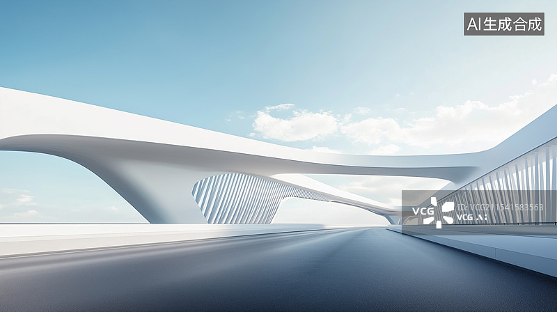 【AI数字艺术】现代建筑与路面图片素材