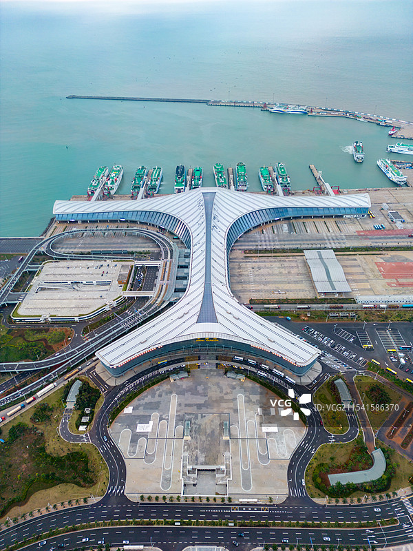 航拍海口新海港，中国海南省海口市图片素材