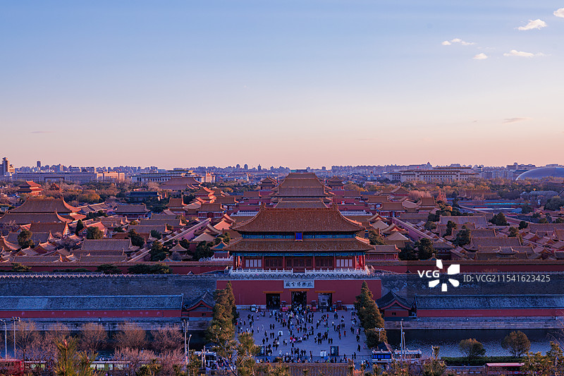 景山公园的北京秋景图片素材