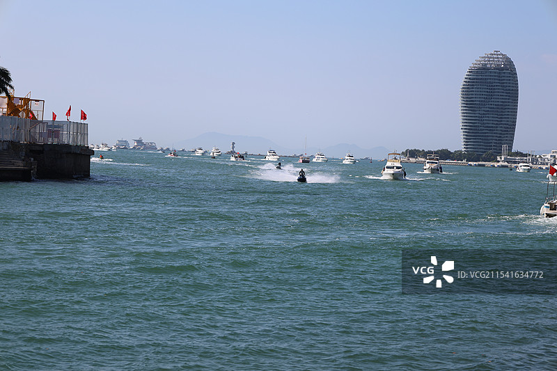 海南三亚，游船码头，三亚河，凤凰岛，白鹭公园，红土地，夜景，吉阳大路，夕阳，热带植物图片素材