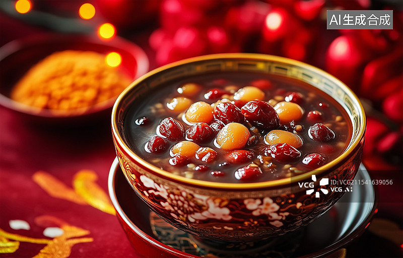 【AI数字艺术】美味的传统美食八宝粥和腊八粥图片素材