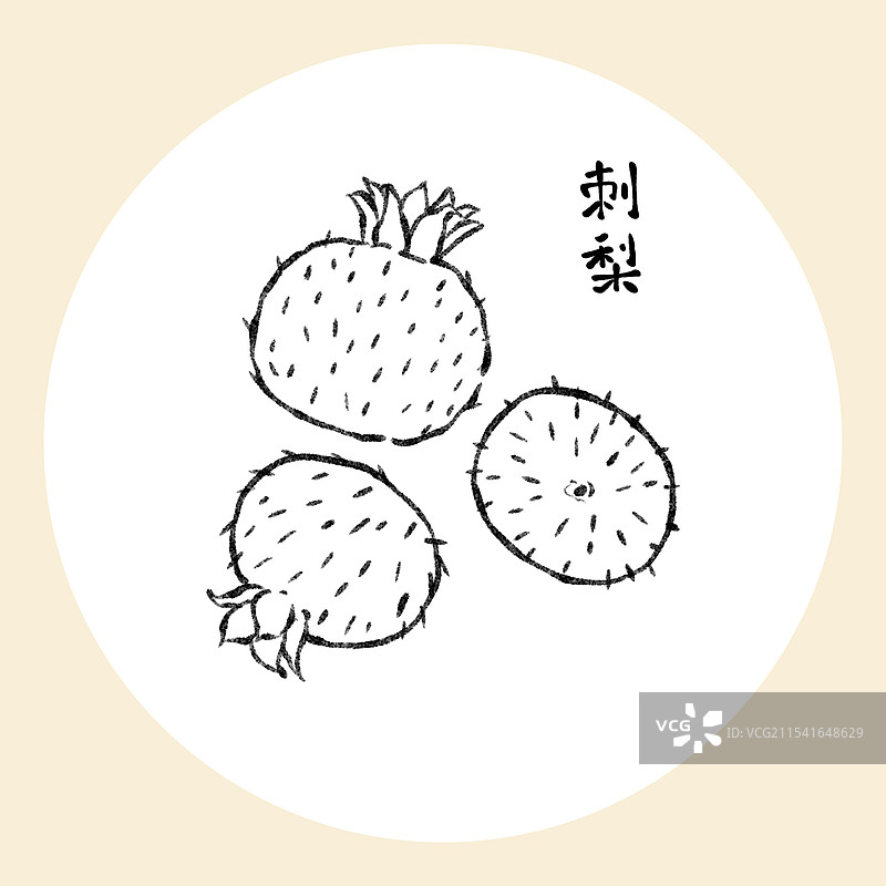 贵州美食国风插画-刺梨图片素材