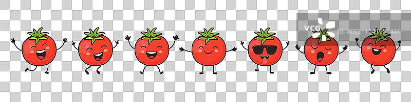 扁平的卡通可爱搞笑番茄图片素材