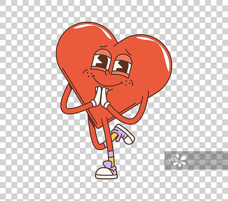 卡通风格的时髦几何心形图案图片素材