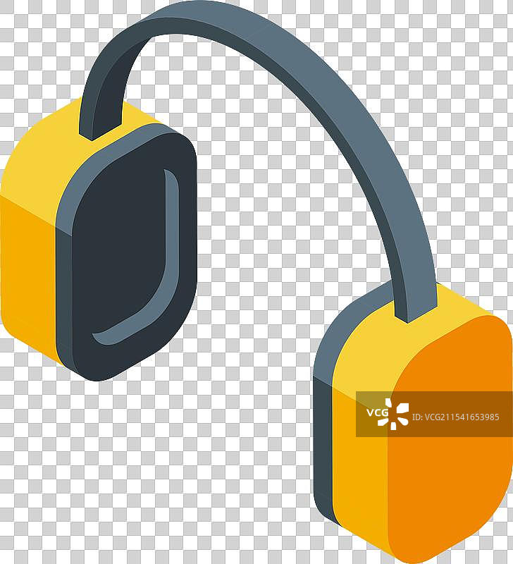 现代黄色耳罩保护听力图片素材