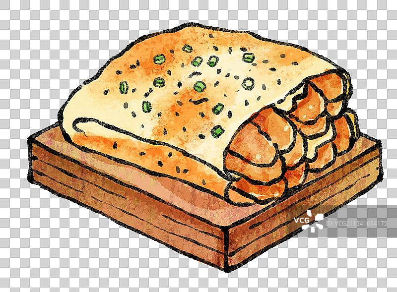 天津美食国风插画-煎饼果子图片素材