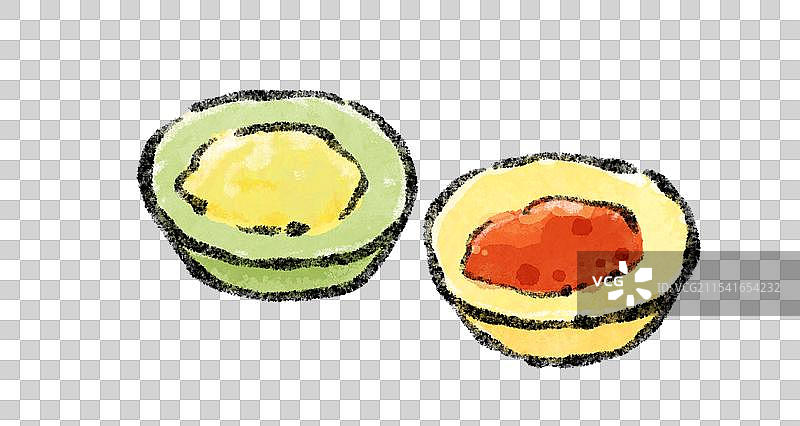 天津美食国风插画-熟梨糕图片素材