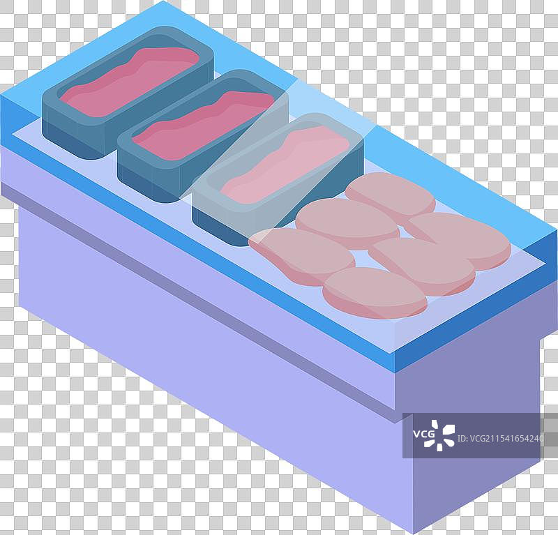 冷藏肉类展示柜展示鸡肉和其他肉类图片素材