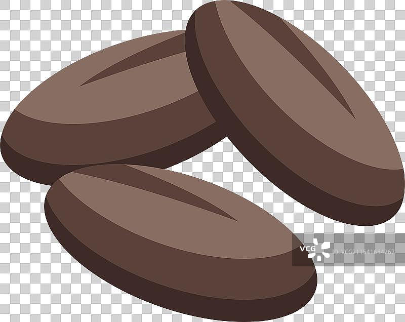 三颗烘焙咖啡豆在空中下落图片素材