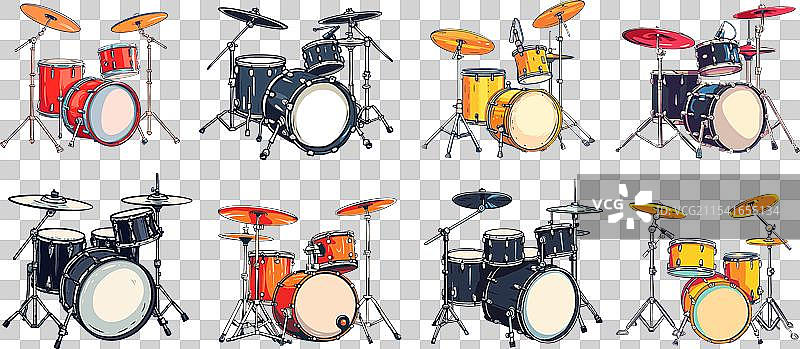 摇滚鼓组音乐打击乐器图片素材