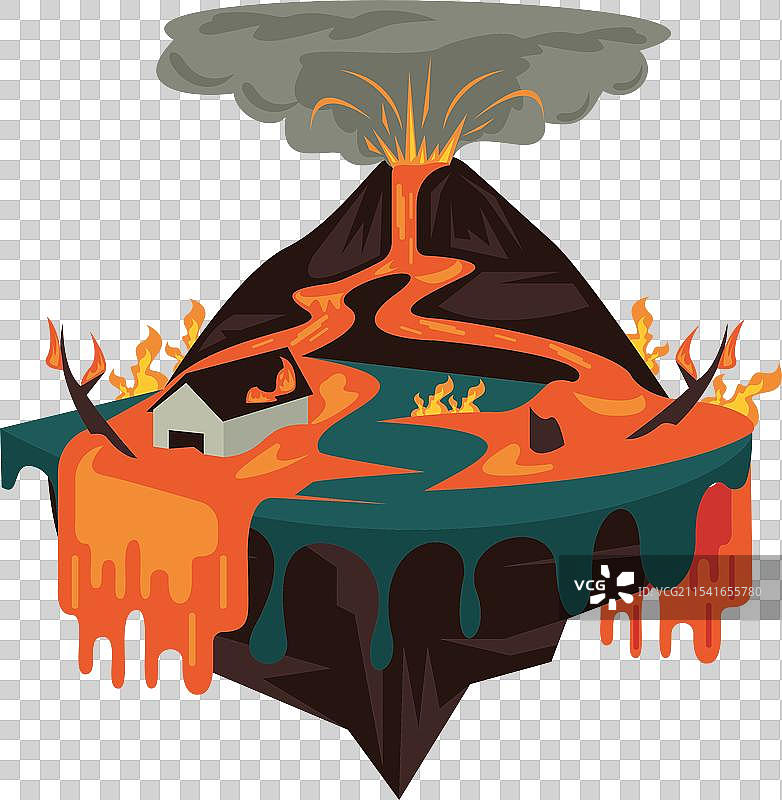 喷发的火山与气候变化图片素材