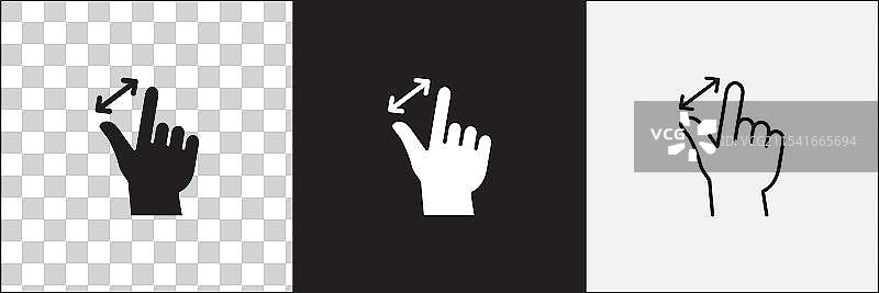手指触摸屏手势图标集 - 放大图片素材