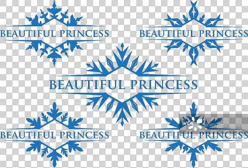 圣诞节文字框中的雪花分割图片素材