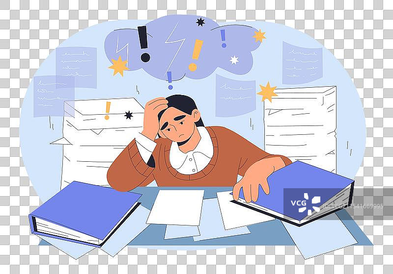 学习压力过大的女孩，学生气质的少女图片素材