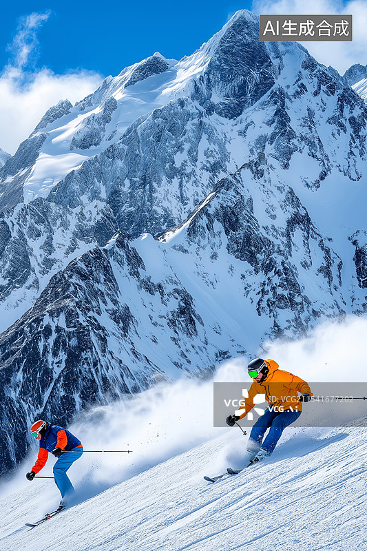 【AI数字艺术】冬季 滑雪 运动图片素材
