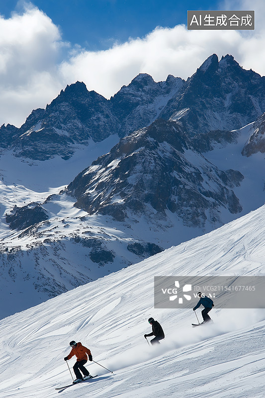 【AI数字艺术】冬季 滑雪 运动图片素材