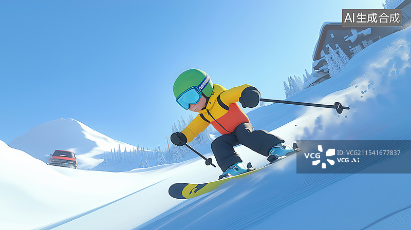 【AI数字艺术】冬季 滑雪 运动图片素材