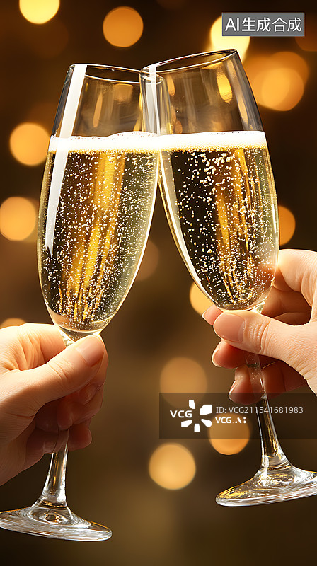 【AI数字艺术】香槟干杯举杯图片素材