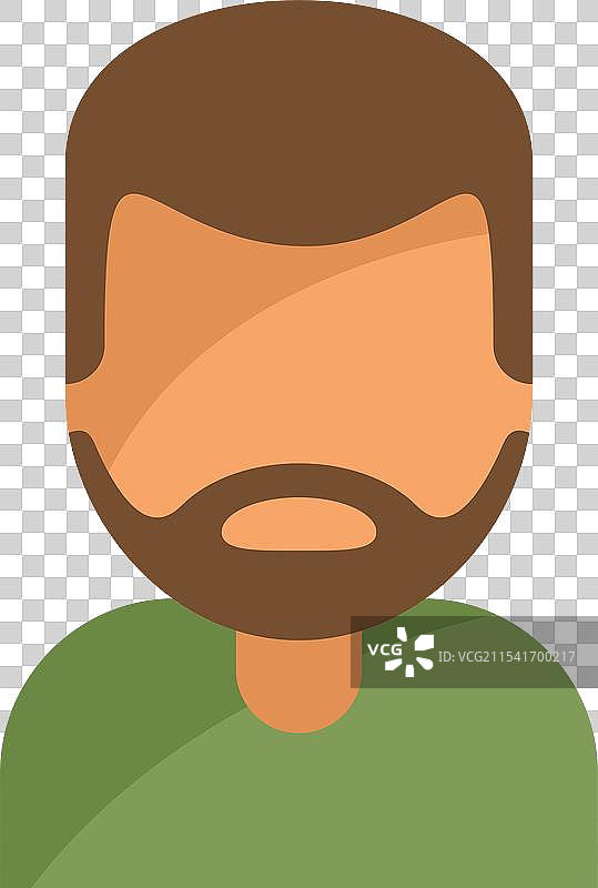 穿着绿色衬衫的胡子男人头像图标图片素材