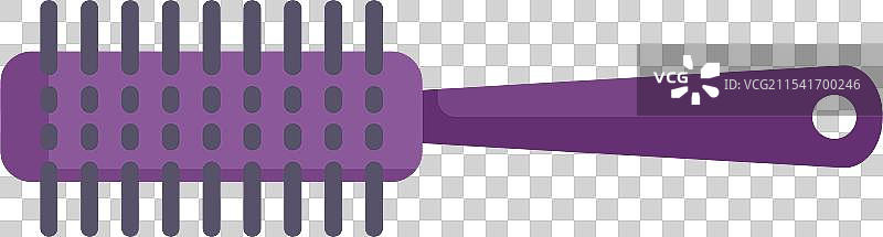 紫色圆形发刷水平放置图片素材