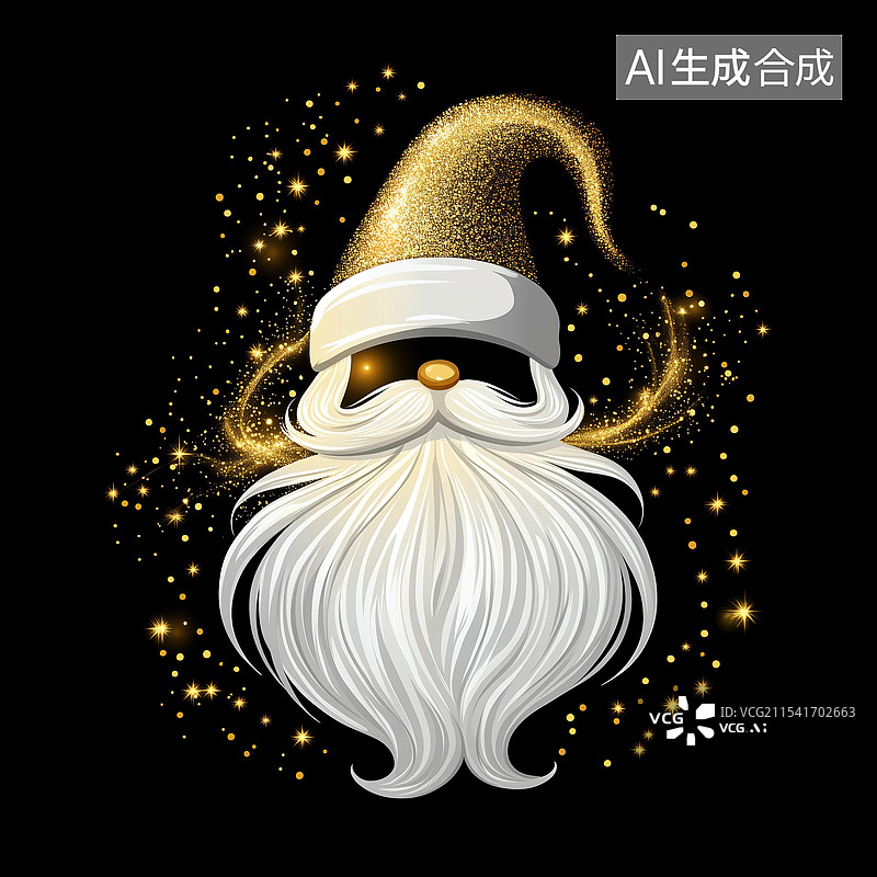 【AI数字艺术】白金圣诞老人图标图片素材