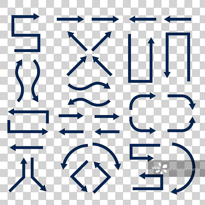 一组箭头，孤立在白色背景上图片素材